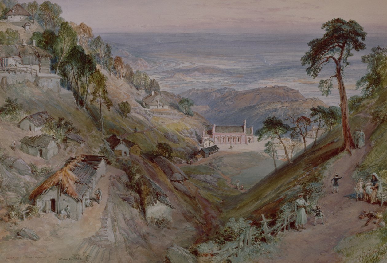 The Plains, Landour Church, Mussoorie by William Crimea Simpson