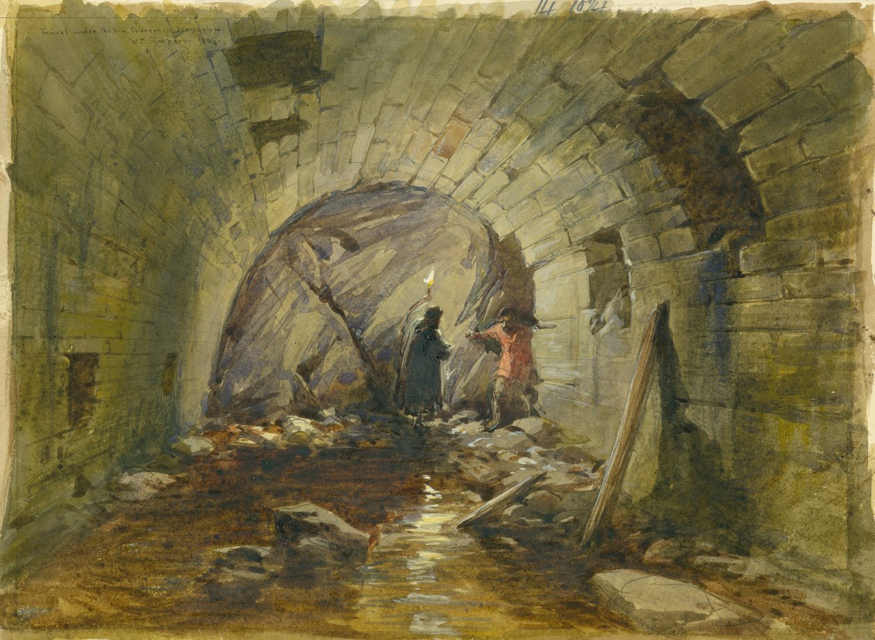 Tunnel under the Via Dolorosa, Jerusalem, 1869 by William Crimea Simpson