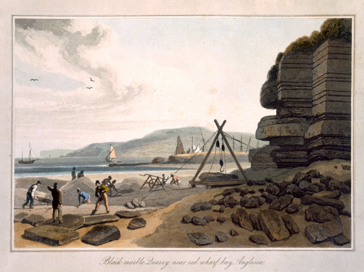 Black Marble Quarry near Red Wharf Bay, Anglesea, from 