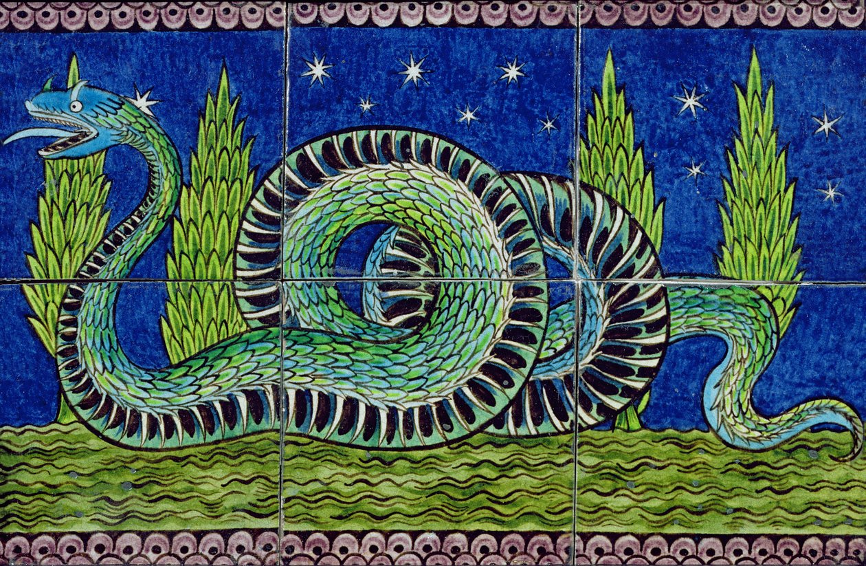 Mythical Beast Tile Panel by William de Morgan
