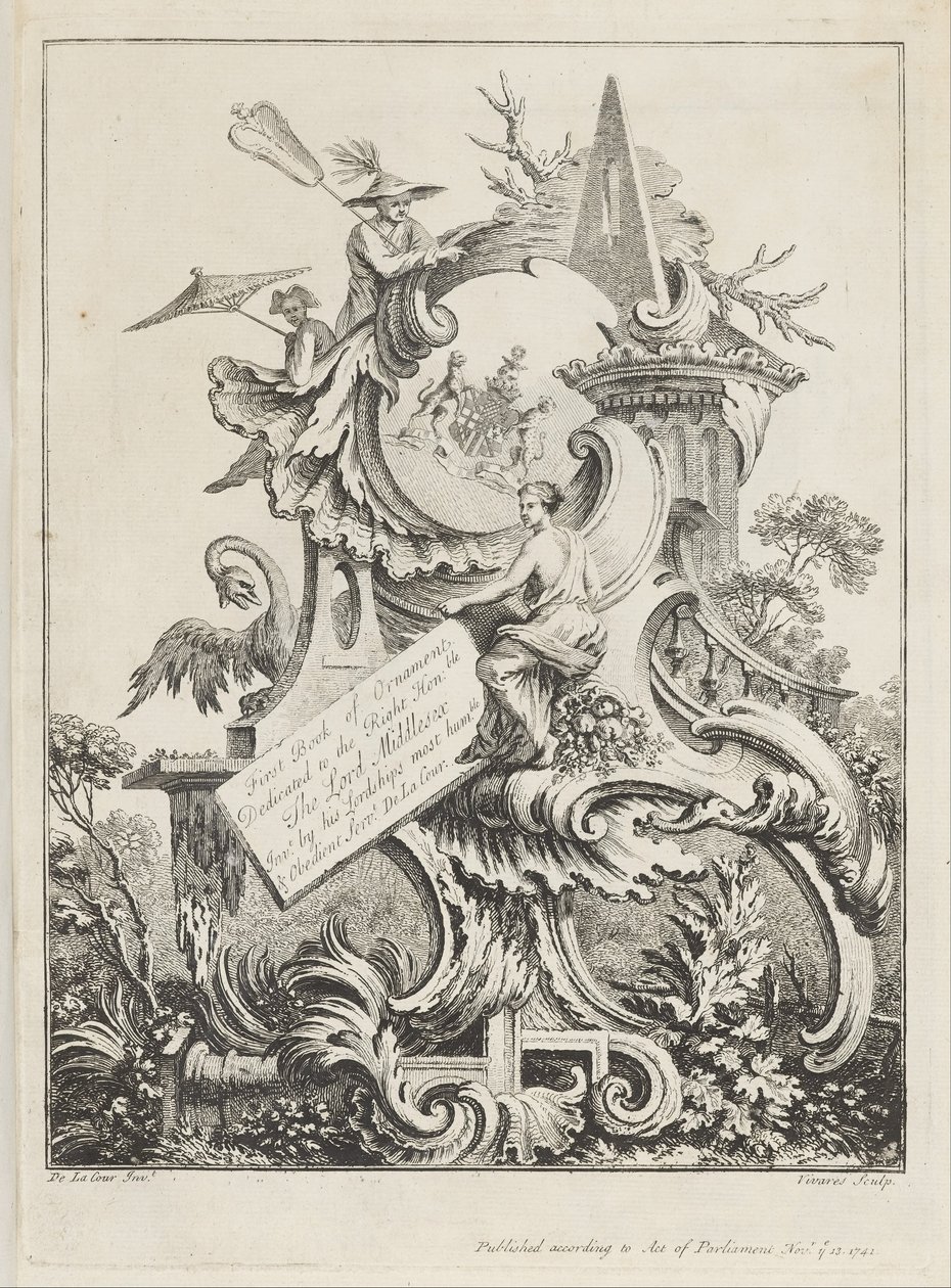 Frontispiece for Book 4, in Eight Books of Ornament by William Delacour