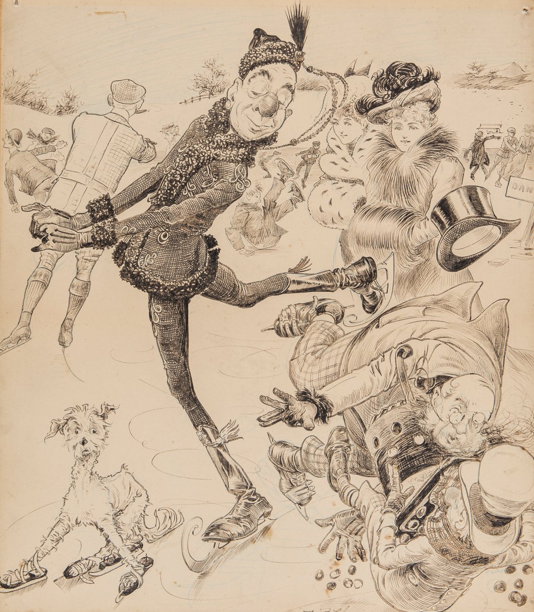 Ally Sloper Skating, 1902 by William Fletcher Thomas