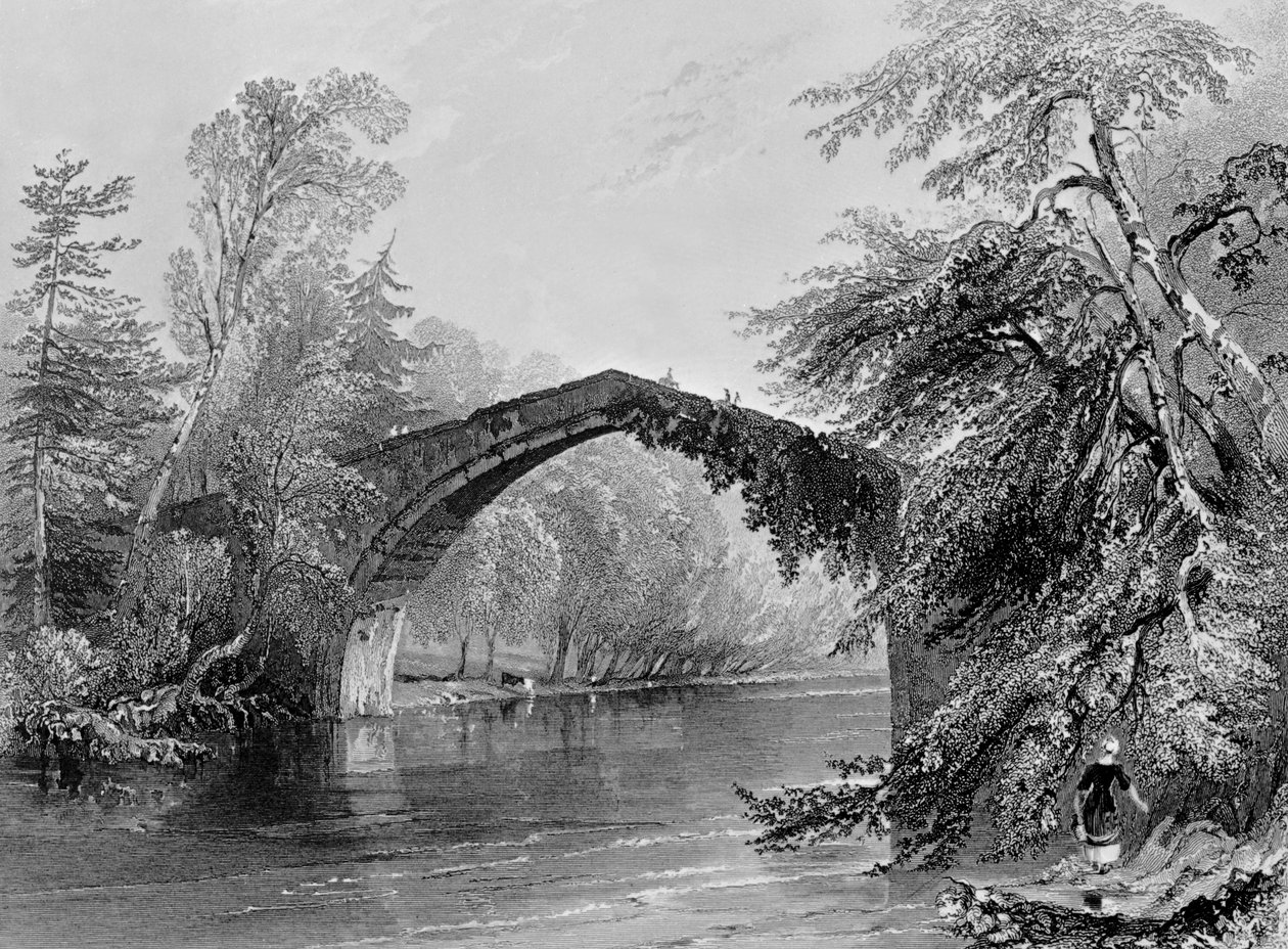 Bridge of Doon, Engraved by G. K. Richardson by William Henry Bartlett