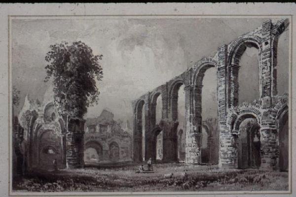 St. Botolphs Priory, Colchester, Essex by William Henry Bartlett