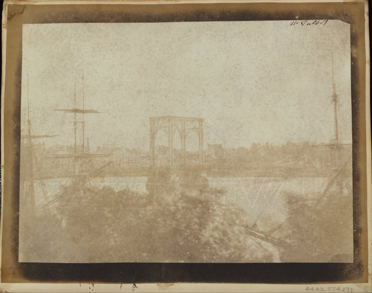Suspension Bridge, Rouen by William Henry Fox Talbot