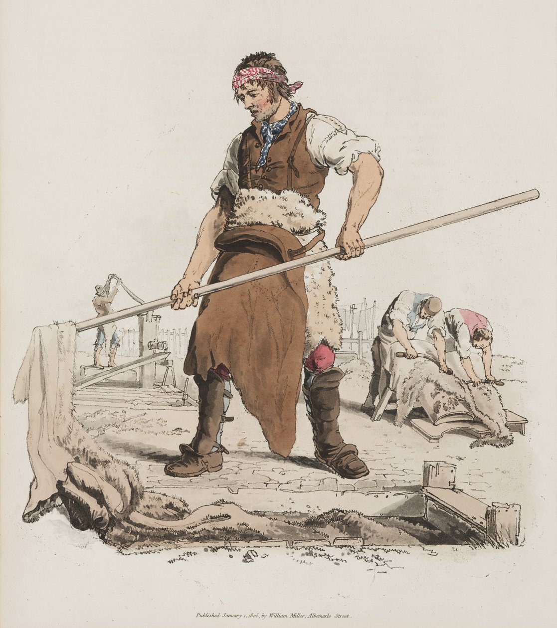 Tanning, from The Costume of Great Britain by William Henry Pyne