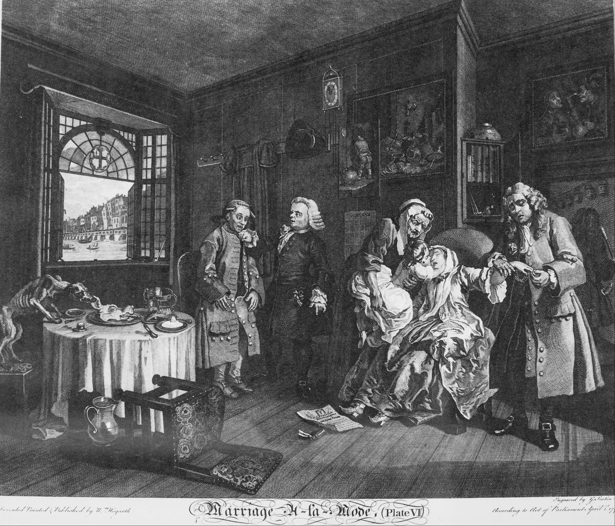 Marriage à la Mode, Plate 6, (The Death of the Countess) by William Hogarth