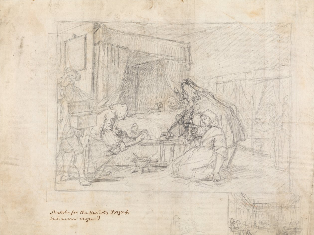 Operation Scene in a Hospital with Subsidiary Sketches in the Margin at the Lower Right by William Hogarth