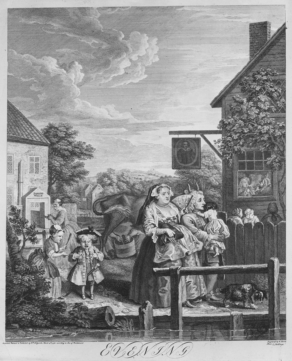 Times of the Day, Evening, 1738 by William Hogarth