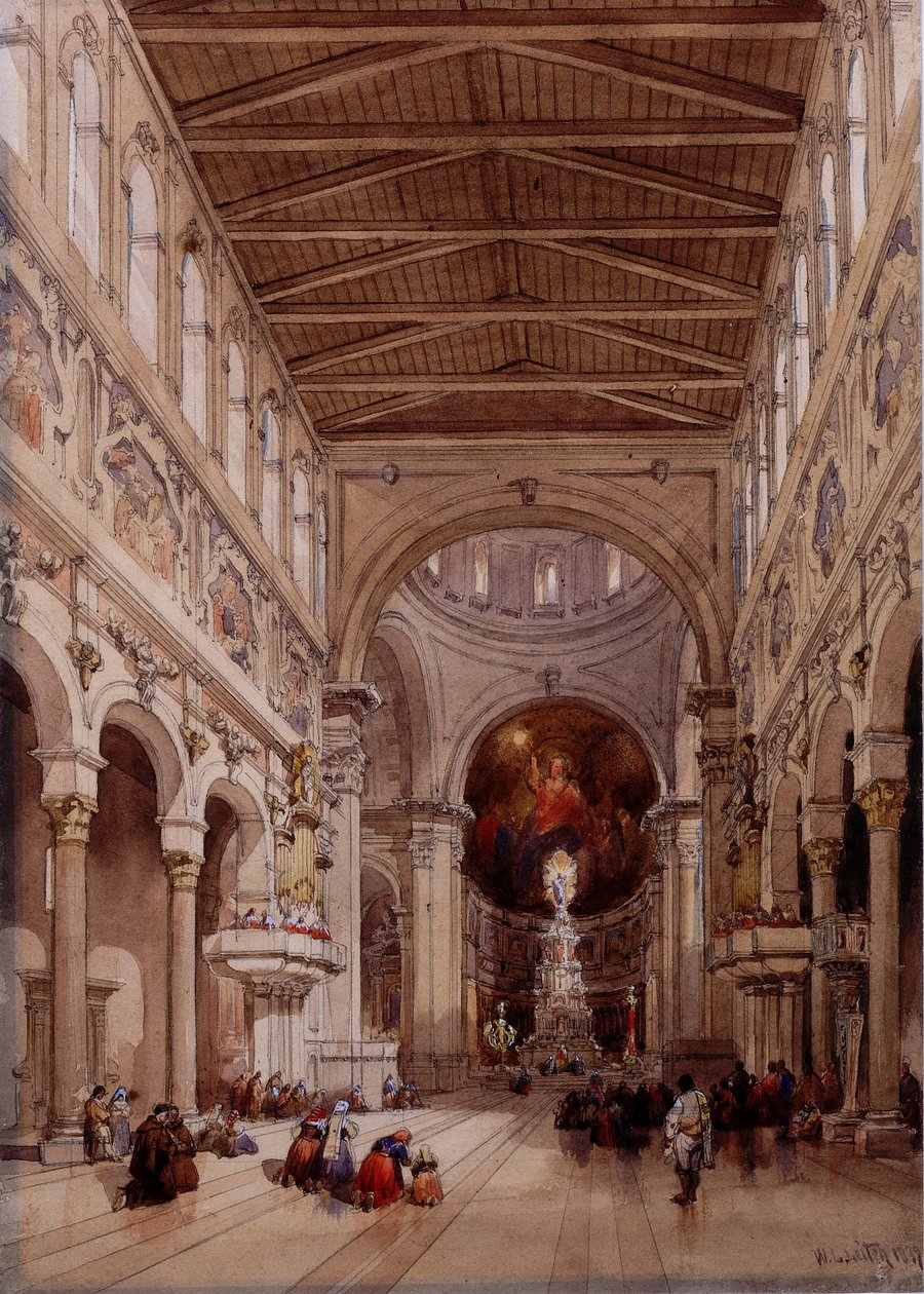 Interior of the Cathedral, Messina, 1839 by William Leighton Leitch