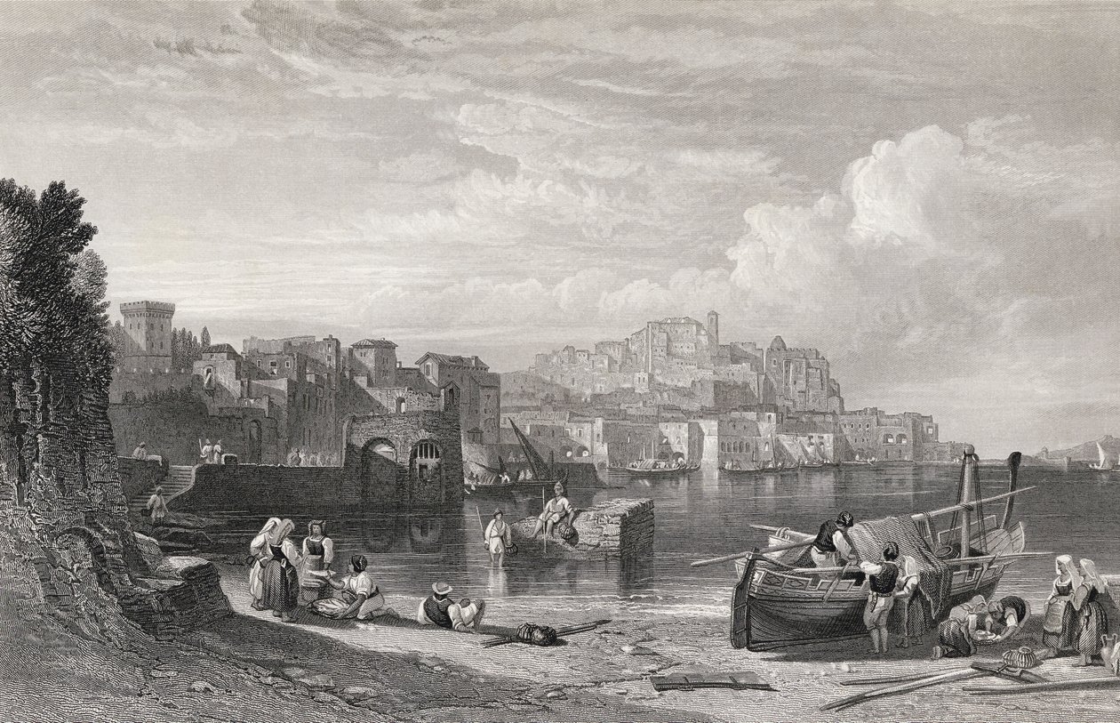 Pozzuoli, the Ancient town of Puteoli, engraved by William Richardson from 