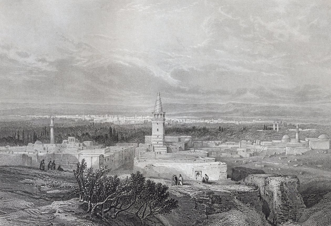 Damascus, Engraved by J.H. Kernot, from The Imperial Bible Dictionary, Published by Blackie & Son, c.1880s by William Lewis Telbin