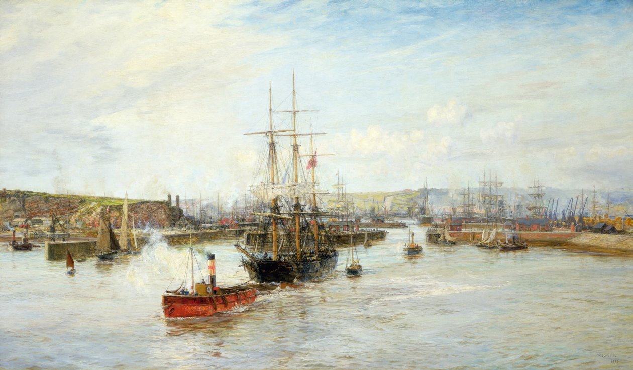 Entrance to Barry Dock, South Wales by William Lionel Wyllie