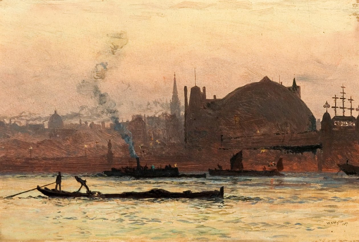 The Thames near Charing Cross, London by William Lionel Wyllie