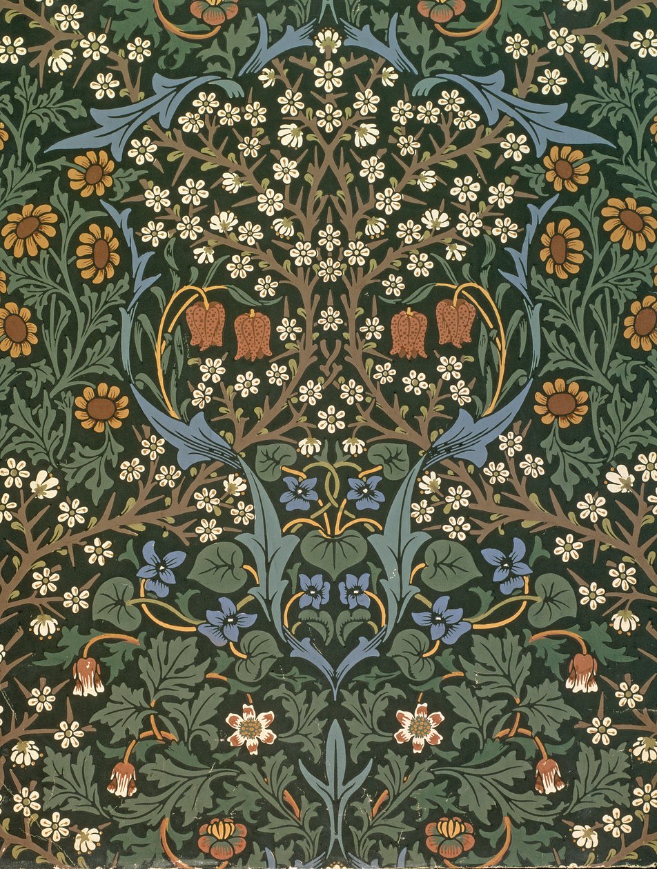 Blackthorn wallpaper, designed by William Morris, 1892 by William Morris