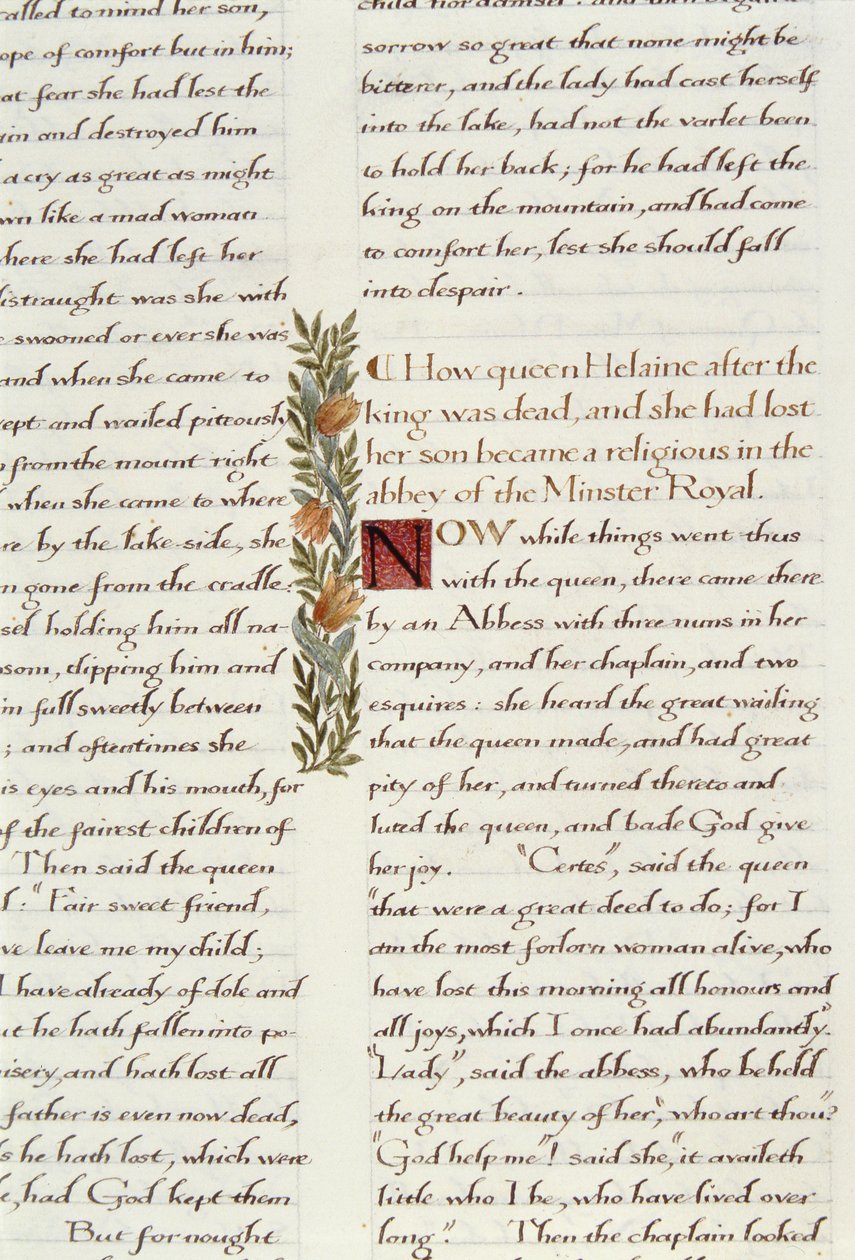 One of two fragments from Lancelot du Lac by William Morris