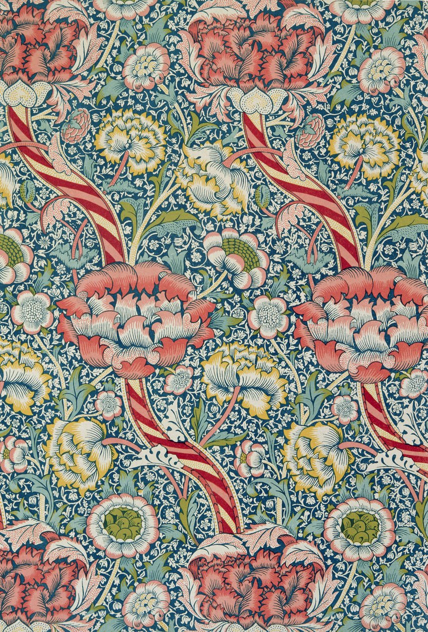 Wandle Printed Fabric, Manufactured by Morris and Co. and Aymer Vallance, from The Art of William Morris by William Morris