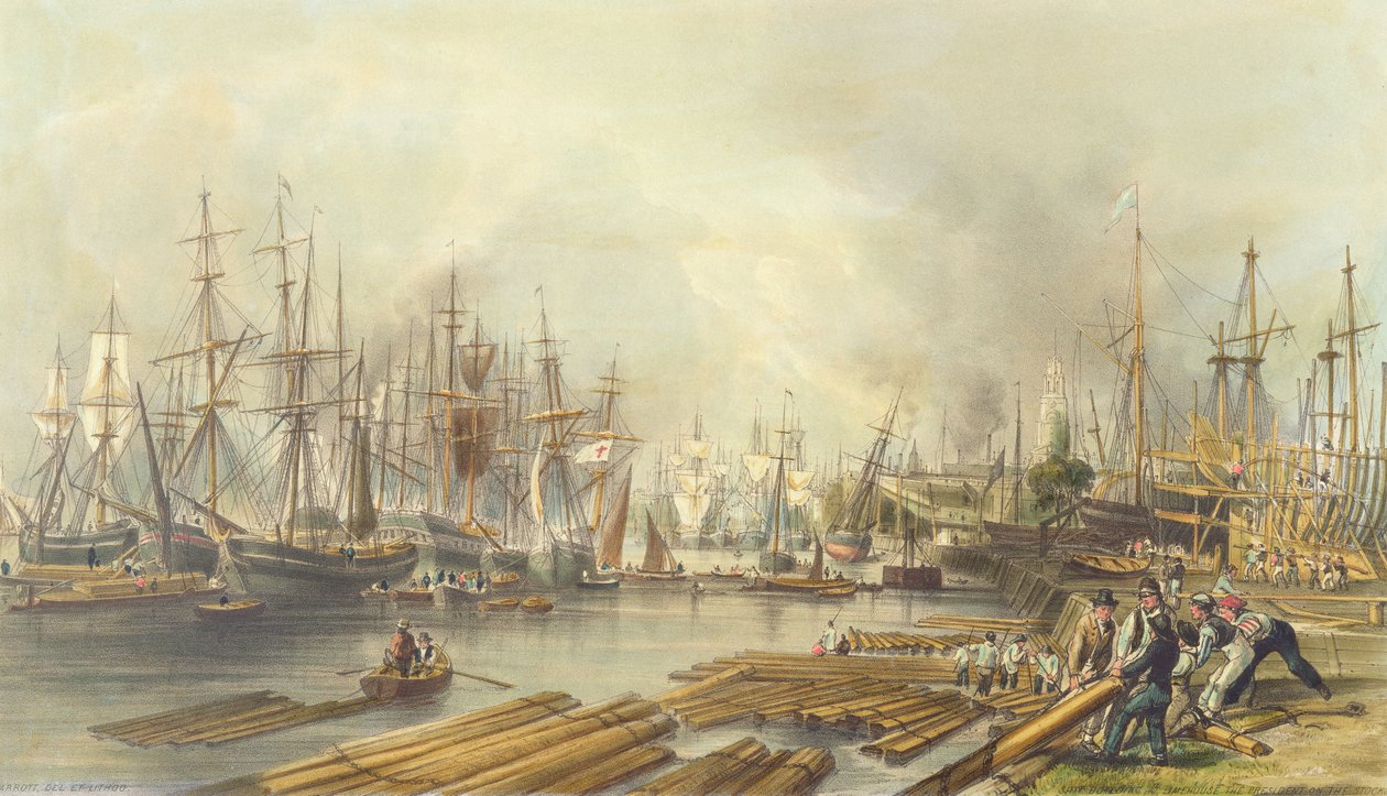 Shipbuilding at Limehouse, 1840 by William Parrott