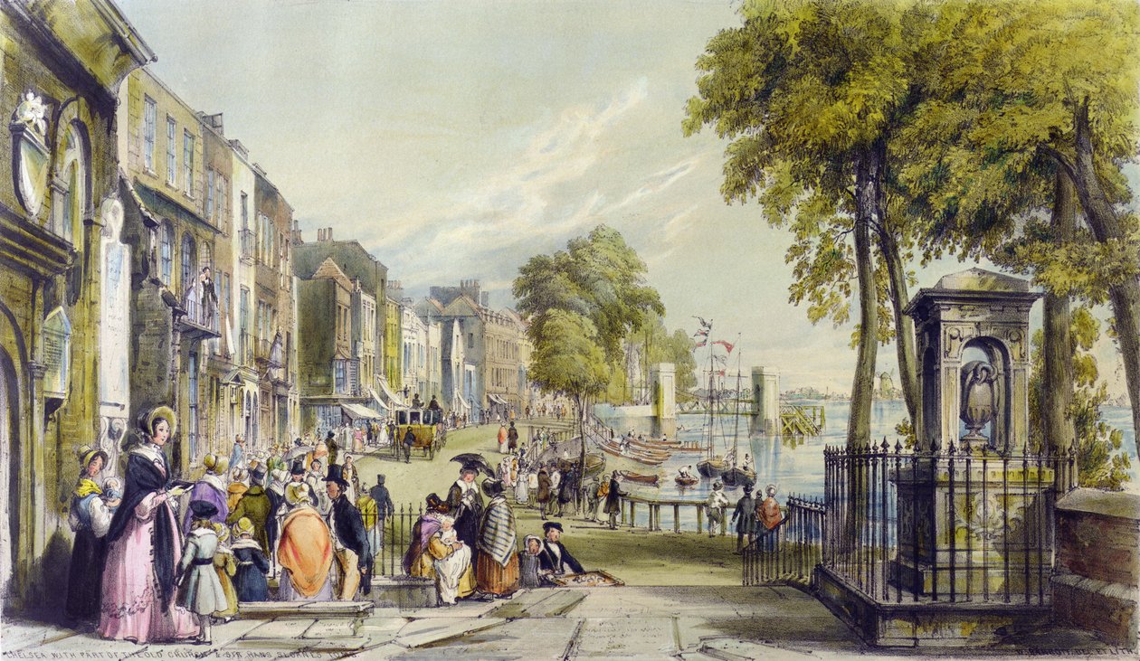 View of Cheyne Walk, Chelsea, 1840 by William Parrott