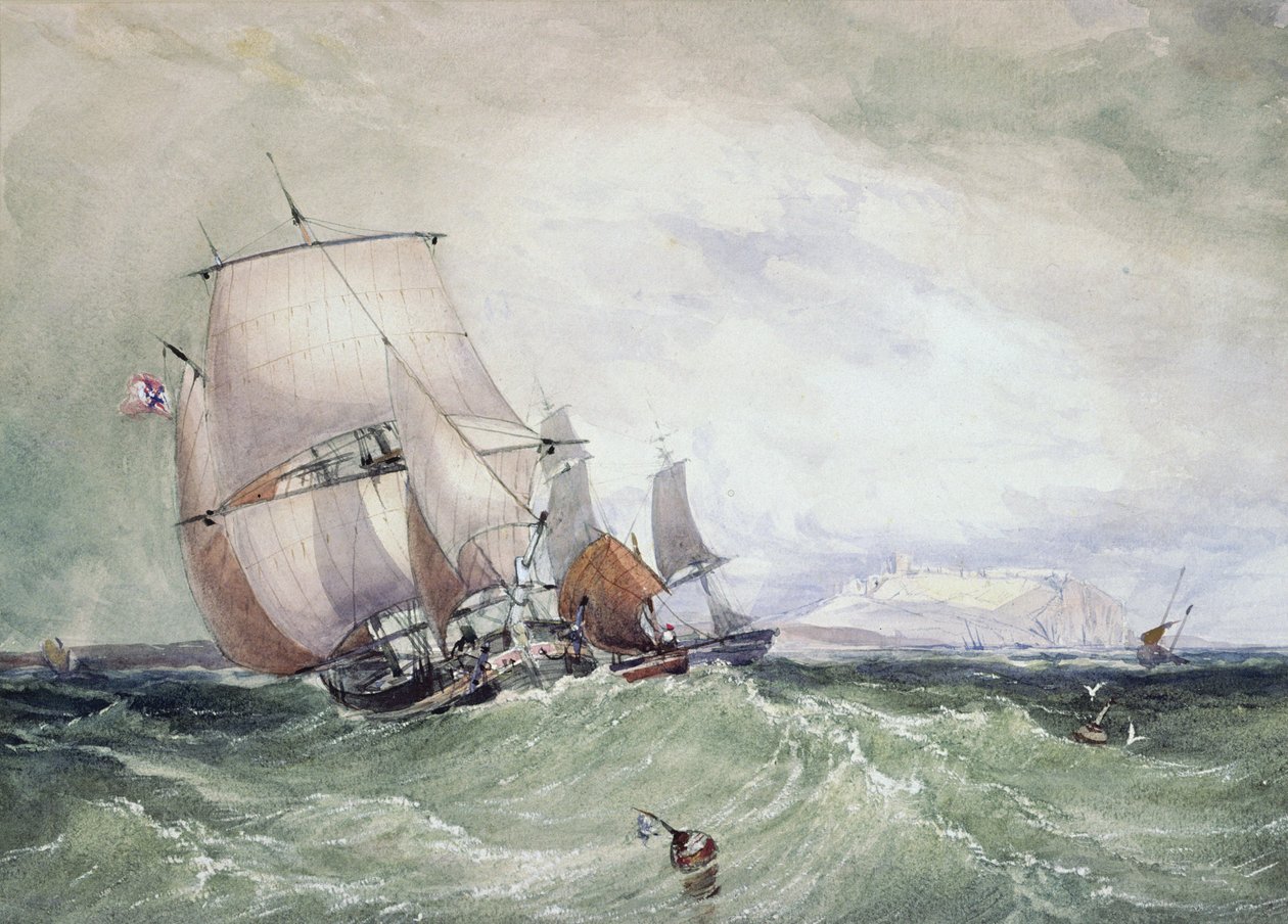 View of Scarborough, with a Collier Brig by William Roxby Beverly