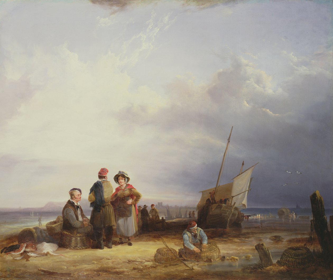 Mending Lobster Pots by William Shayer