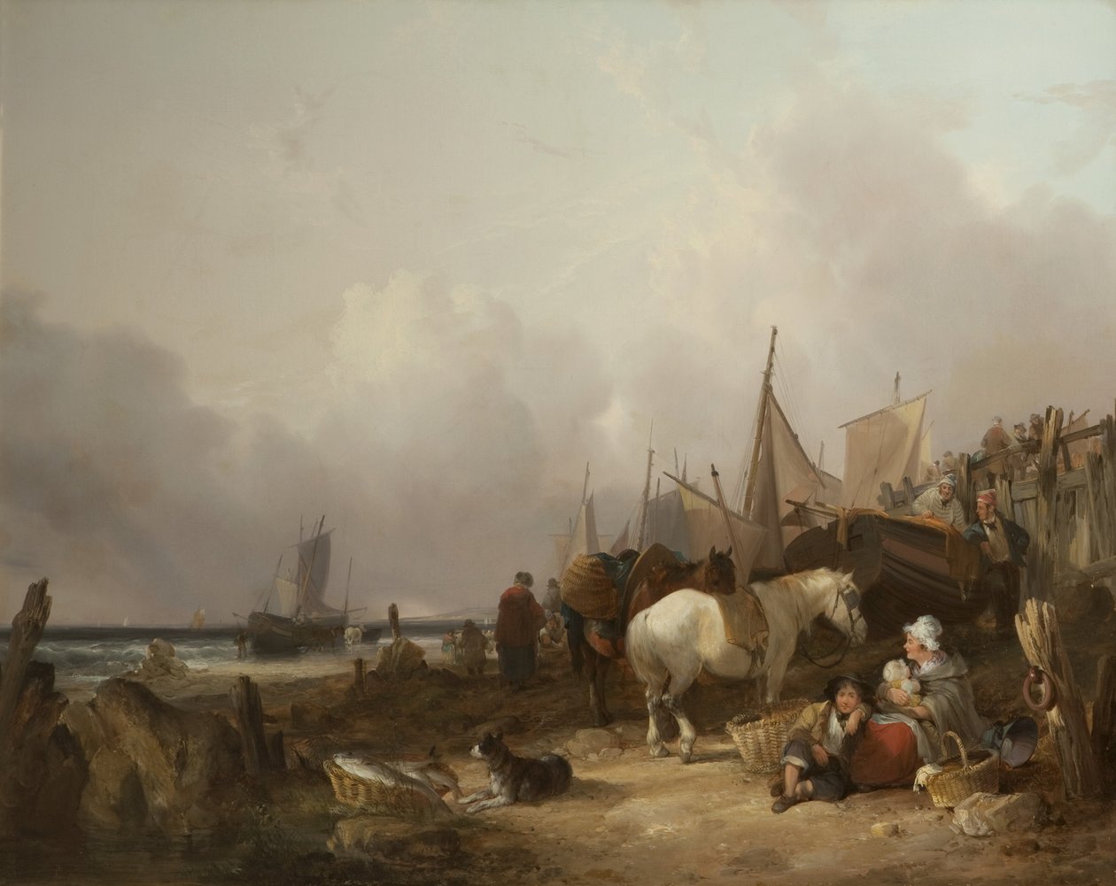 Coastal Scene with Figures by William Snr. Shayer
