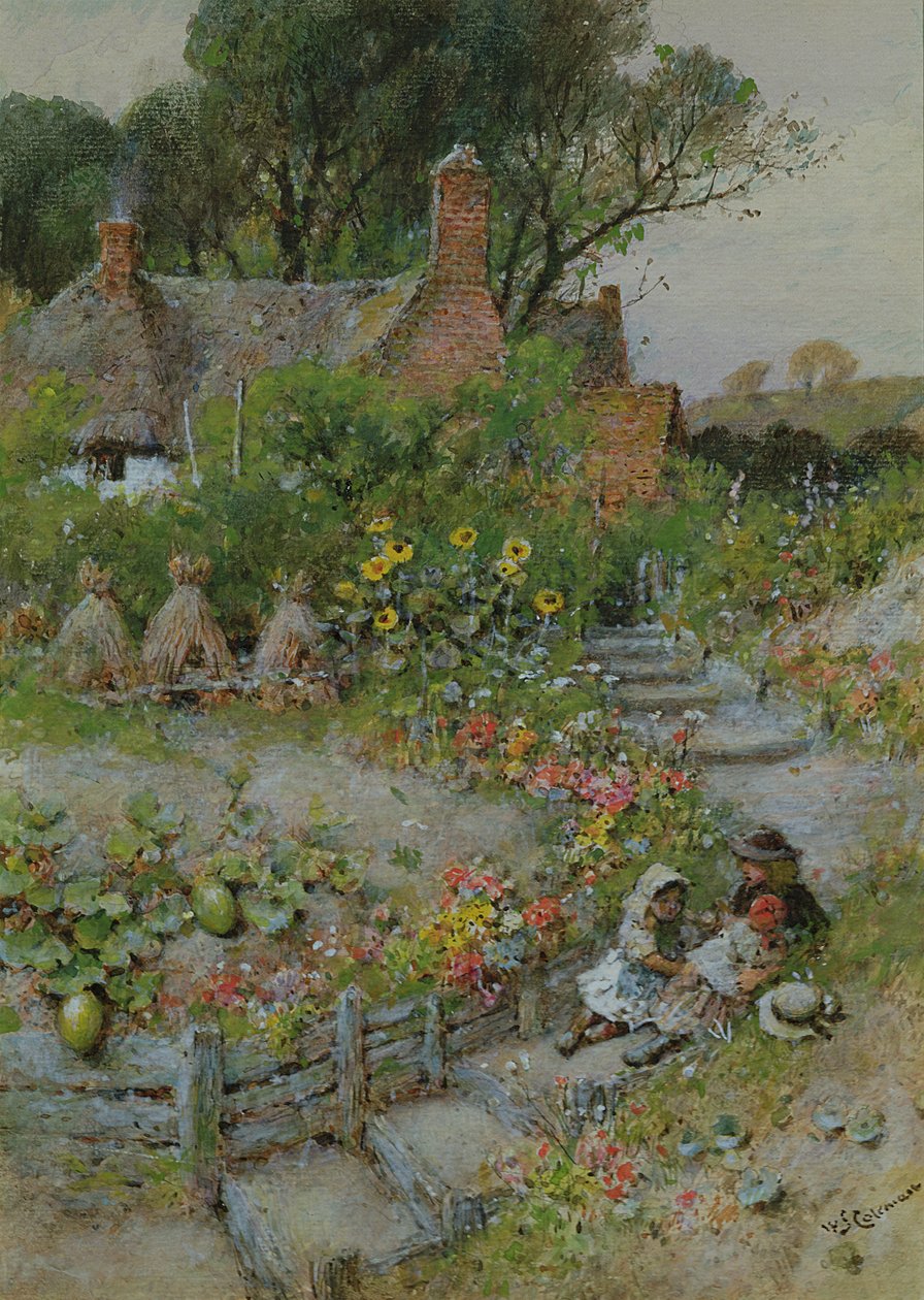 Cottage Garden in Summer by William Stephen Coleman