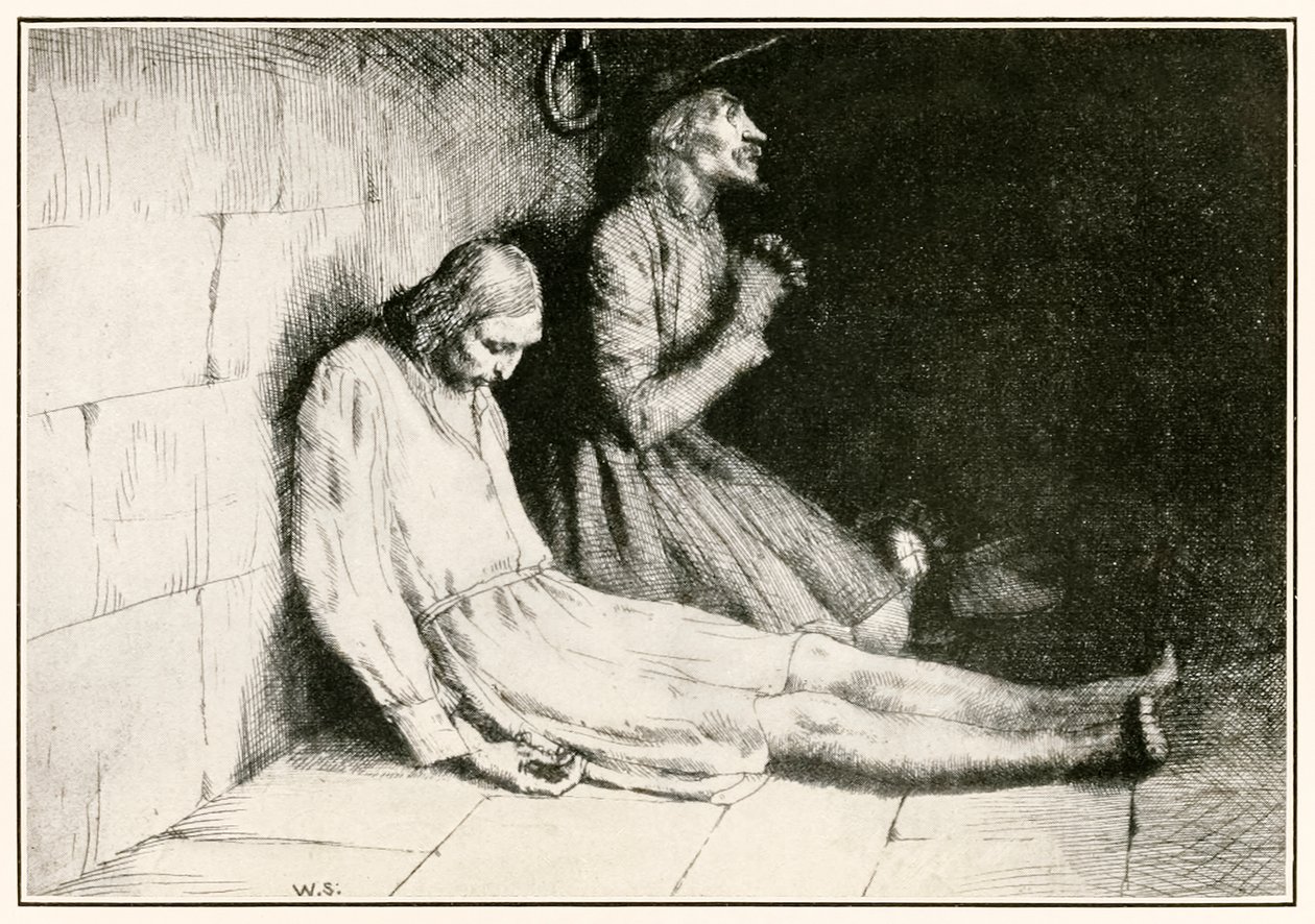 Christian and Hopeful in the Dungeon by William Strang