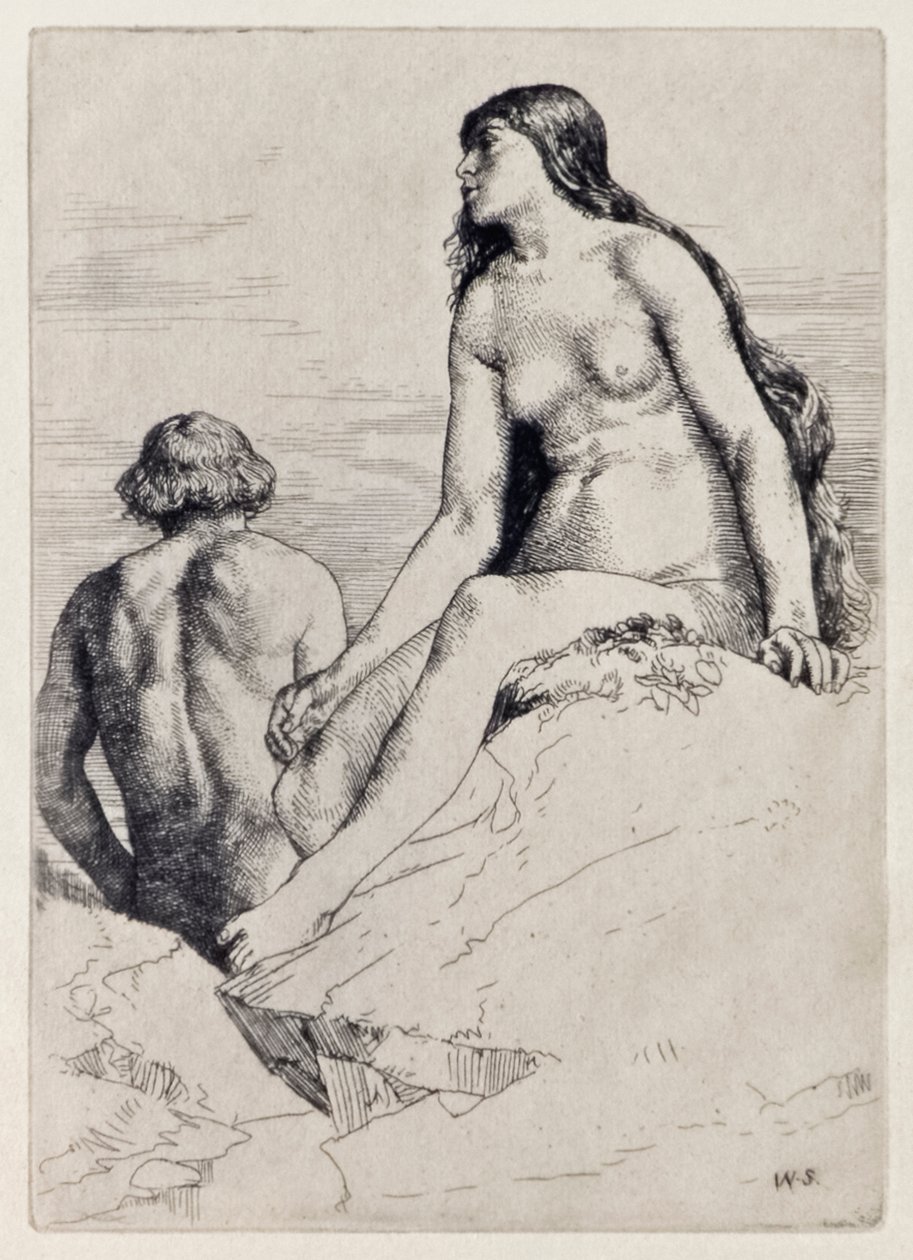 Happy State of Adam and Eve from Paradise Lost by John Milton, Illustration by William Strang by William Strang