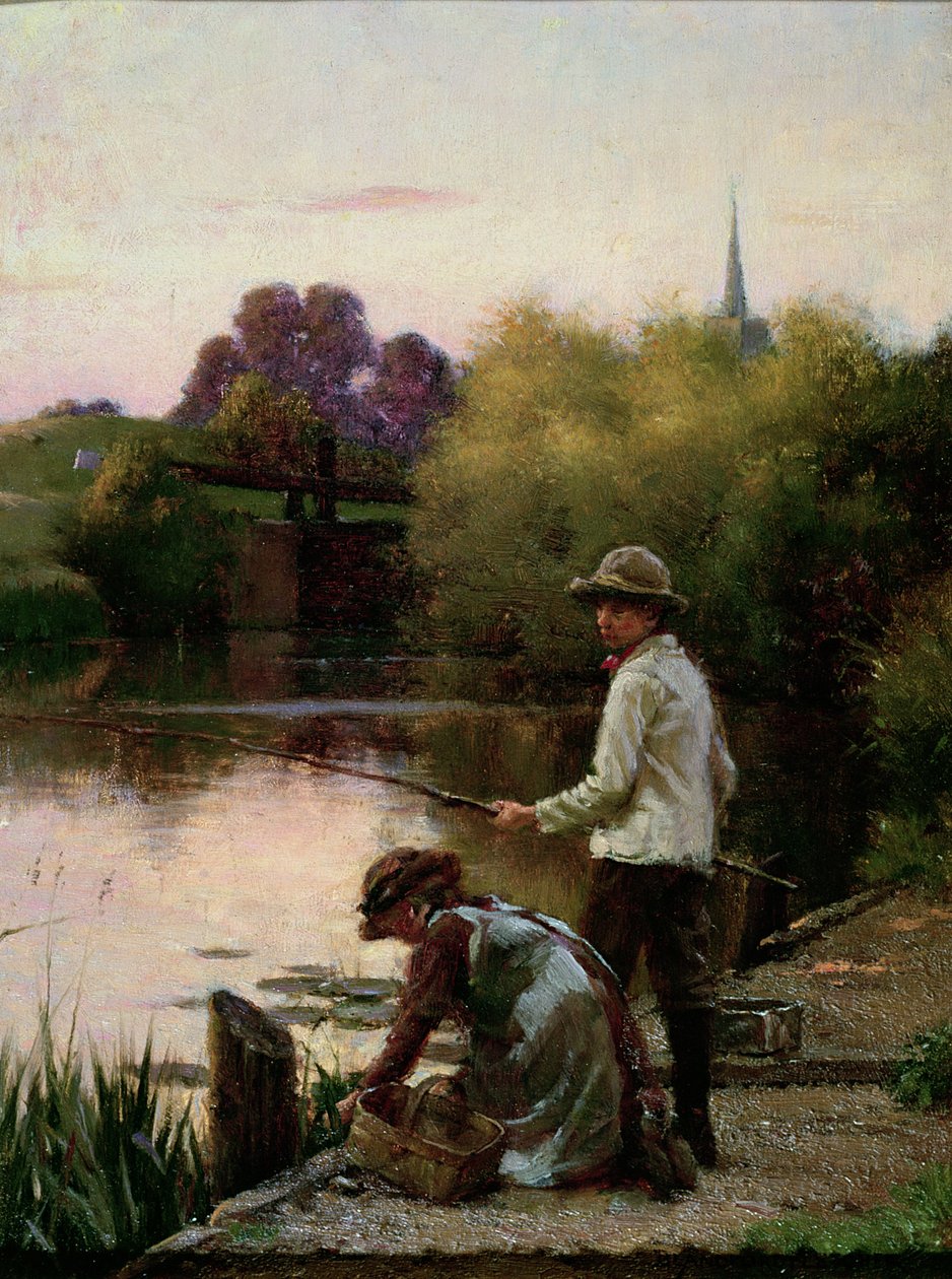 A Bit of a Tangle, River Severn Lock, Nr. Worcester by William Teulon Blandford Fletcher