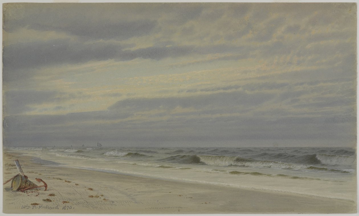 Beach Scene with Barrel and Anchor, 1870 by William Trost Richards