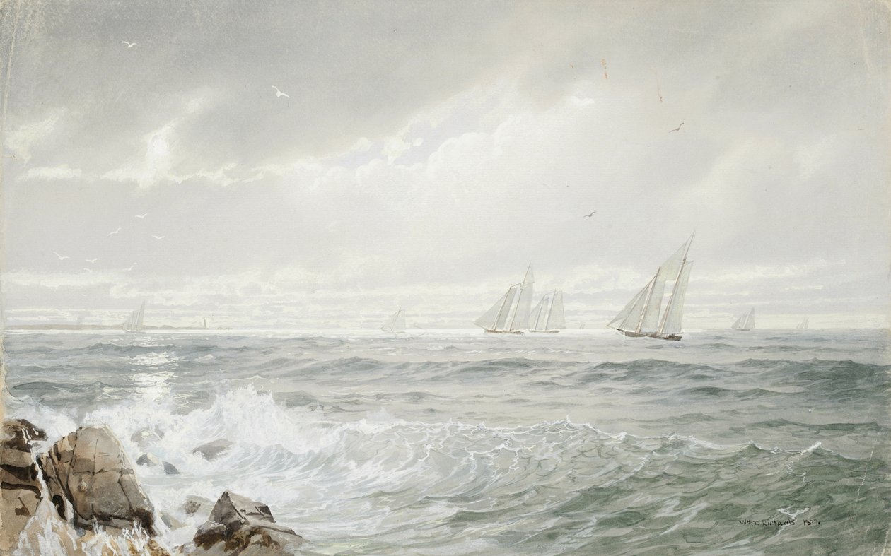 Yachts Off Newport, 1877 by William Trost Richards