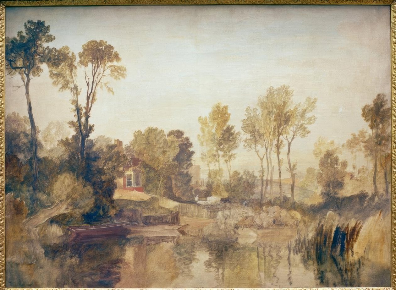 House beside a River, with Trees and Sheep by Joseph Mallord William Turner