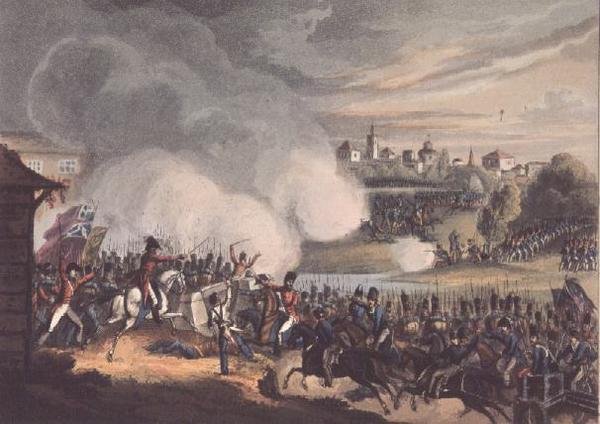 Battle of Seville, 27th August 1812, Thomas Sutherland by William after Heath