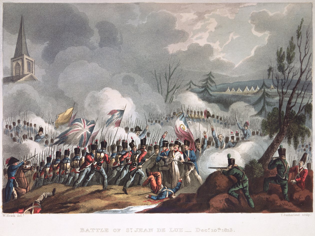 Battle of St. Jean de Luz, 10th December, 1813, Engraved by Thomas Sutherland by William after Heath