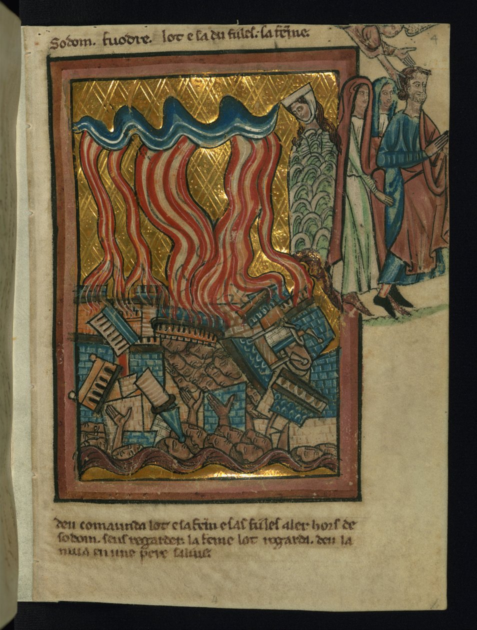 Lot and His Family Flee Sodom by William de Brailes  