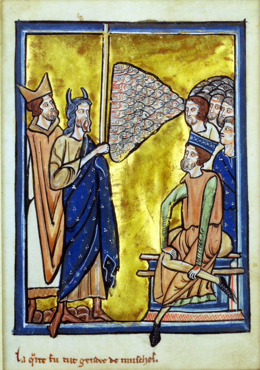 The fourth plague of Egypt, from a book of Bible Pictures by William de Brailes  