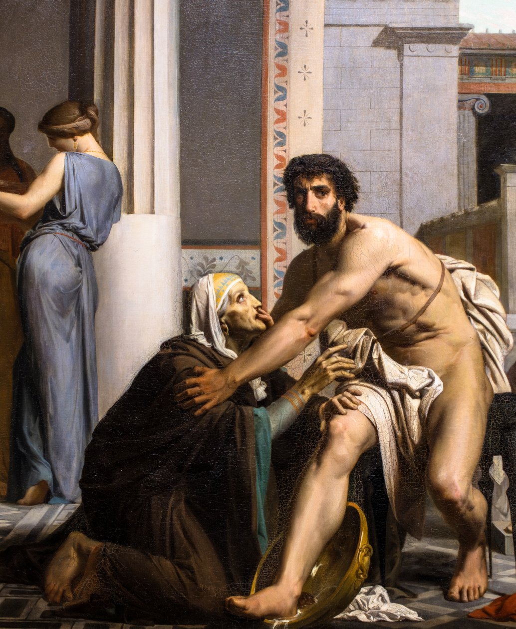 Odysseus recognized by his nurse on his return from Troy by William-Adolphe Bouguereau