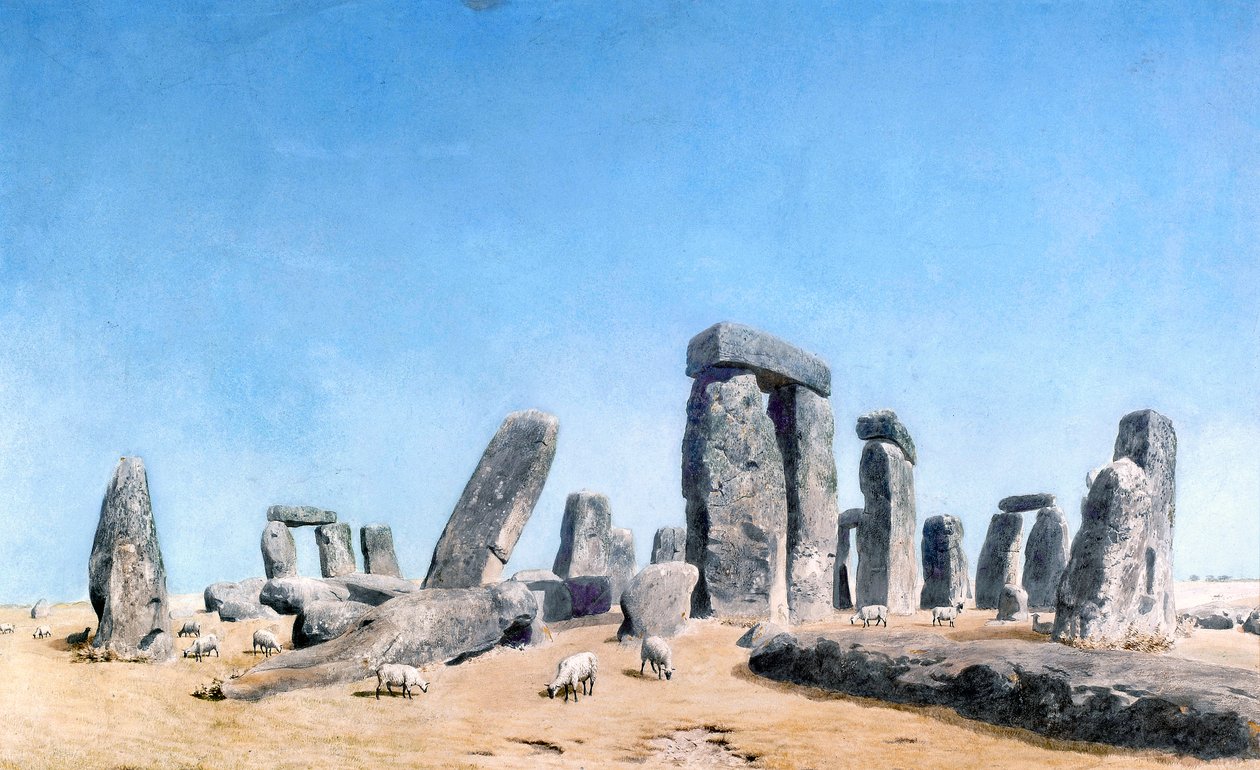 Sheep Grazing at Stonehenge by William (1789 1862) Turner