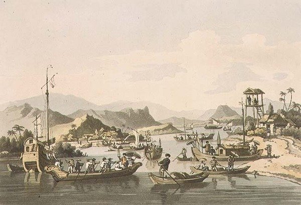 Cochin-Chinese Shipping on the River Taifo, plate 15 from 