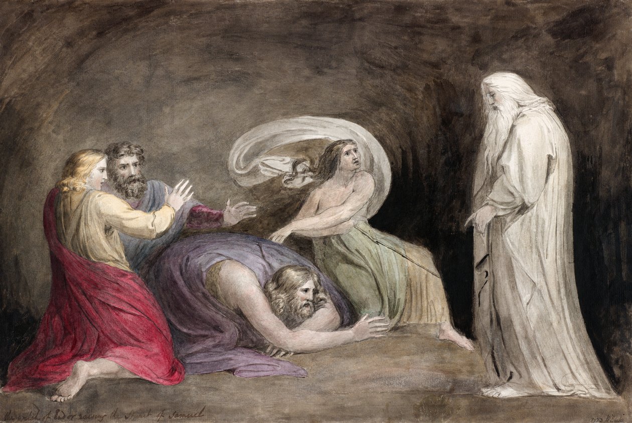 The Witch of Endor Raising the Spirit of Samuel by William (after) Blake