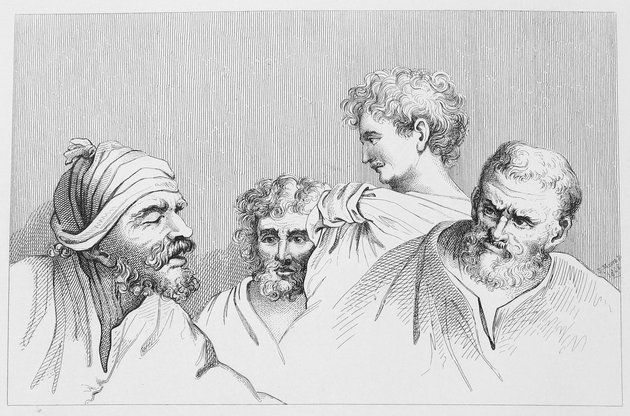 Heads from the Cartoons at Hampton Court by William (after) Hogarth