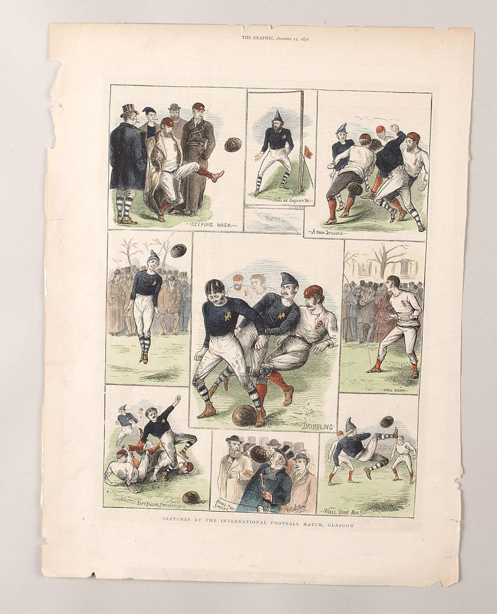 Sketches at the International Football Match, Glasgow by William (after) Ralston
