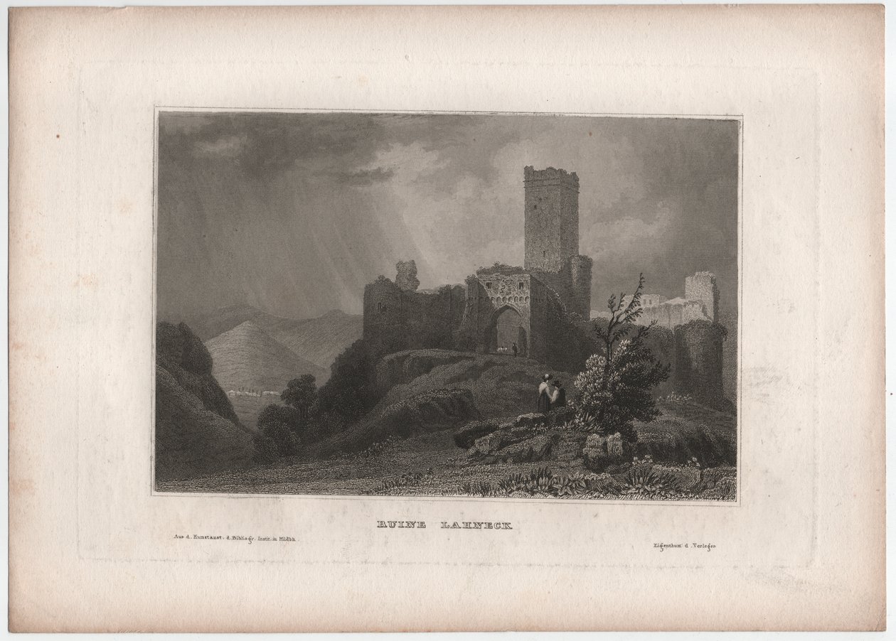 Ruin Lahneck by William (after) Tombleson
