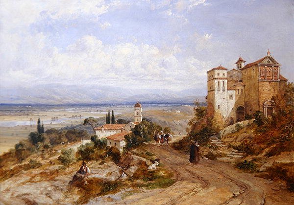 Two Convents at Nemi, Italy by William (attr. to) Oliver