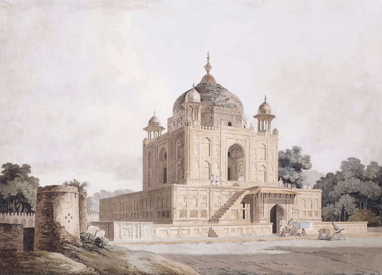 The Mausoleum of Sultan Parviz, Near Allahabad by William (circle of) Daniell