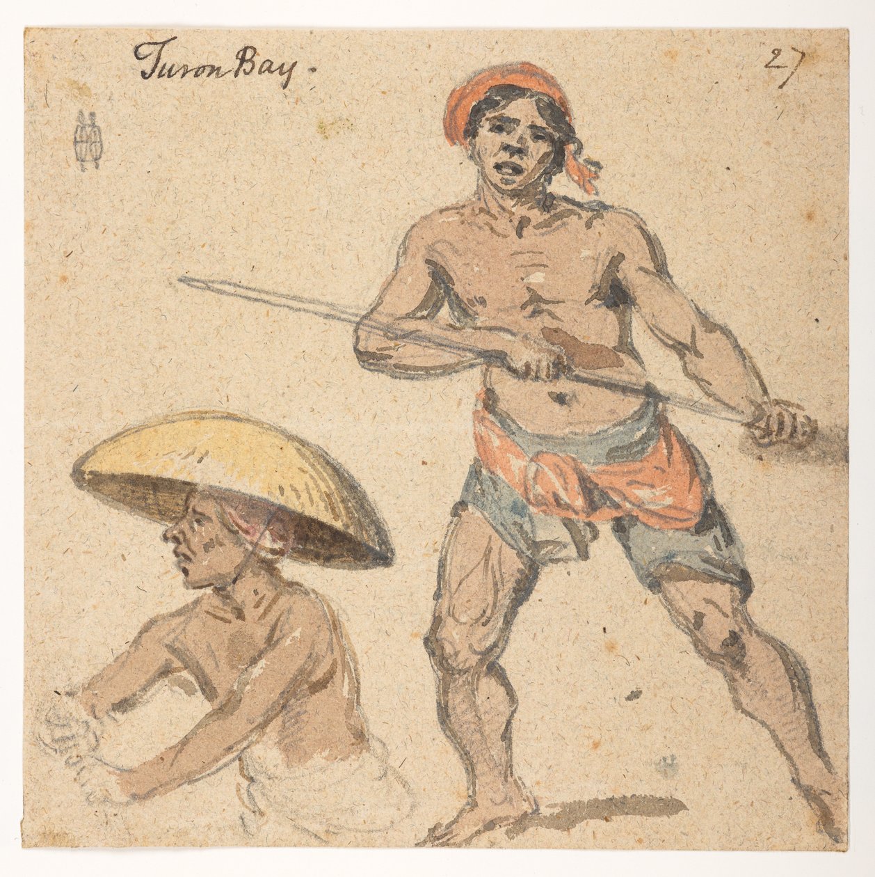 Two Men of Turon Bay, from an Album of 372 Drawings of Landscapes, Coastlines, Costumes and Everyday Life by William Alexander