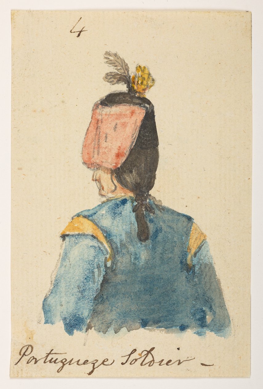 Portugueze Soldier, from an Album of 372 drawings of landscapes, coastlines, costumes and everyday life made during Lord Macartney
