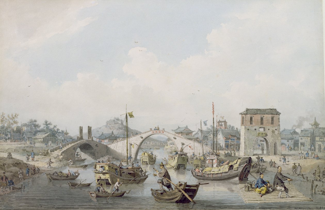 Boats on the River at Suchow, China by William Alexander