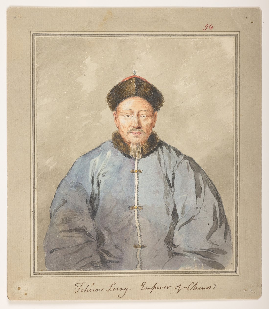WD 959 section 1 f.94, Tchien Lung, Emperor of China, c1793. Portrait of the Emperor Ch